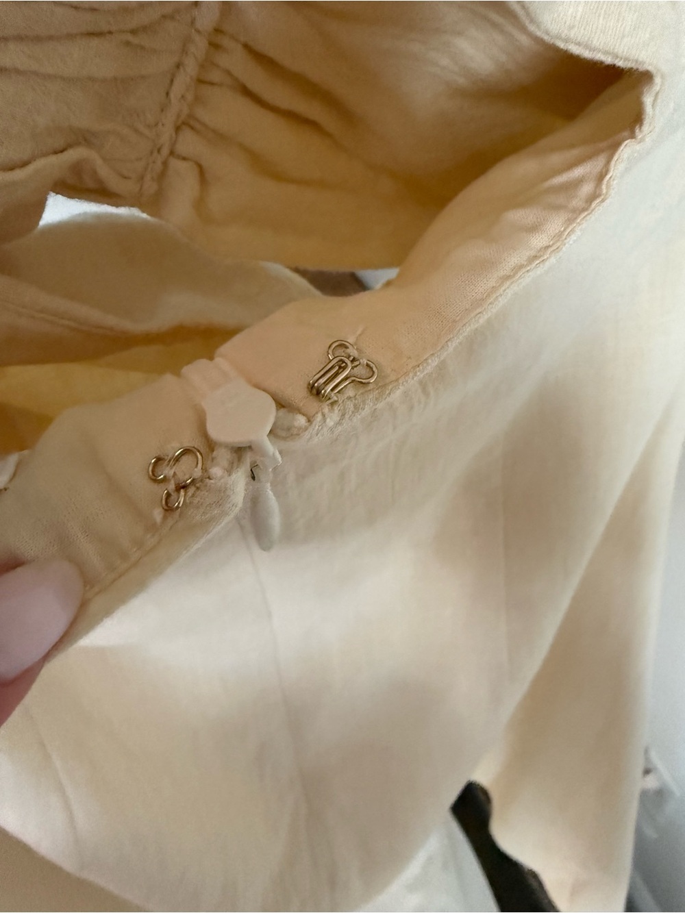 NWT! Sabo Dimmi Dress Women’s Size M 6 Beige Cotton Sleeveless One Shoulder Mini - Picture 5 of 16